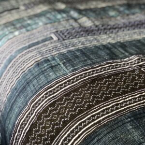 Multi-colored Hmong textile bedspread