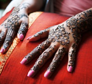 Flora Henna Design on hands for Eid